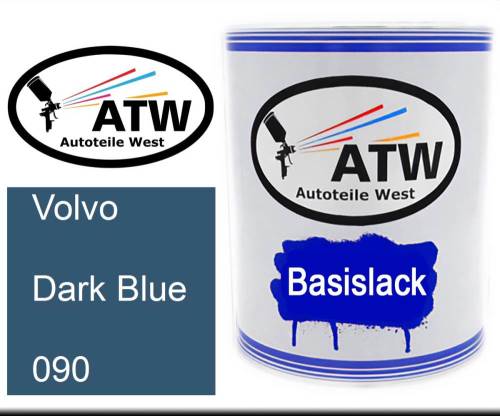 Volvo, Dark Blue, 090: 1L Lackdose, von ATW Autoteile West.